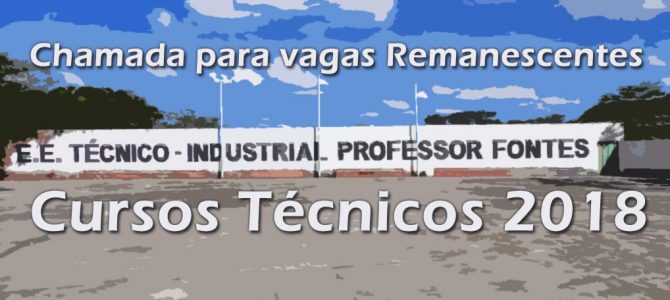 Chamada para Vagas Remanescentes – 1º Semestre de 2018 – VAGAS ESGOTADAS